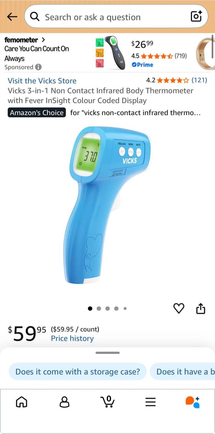 Vicks 3-in-1 Non-Contact Infrared Thermometer - photo 3