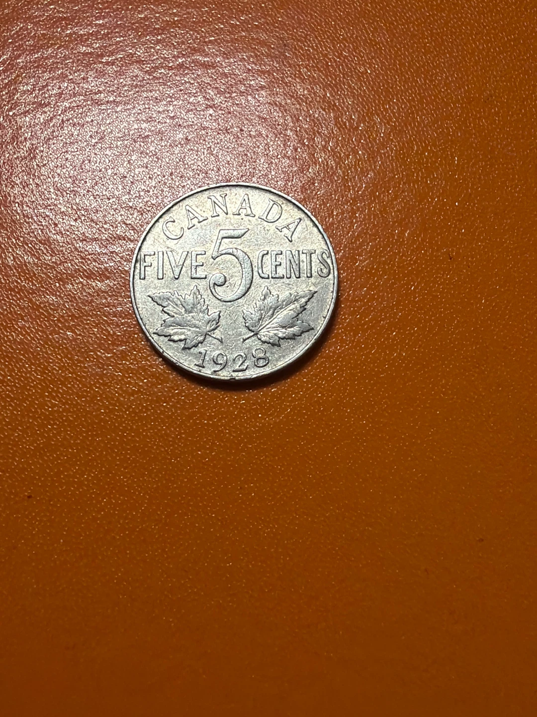 1928 Canadian Five Cents Coin