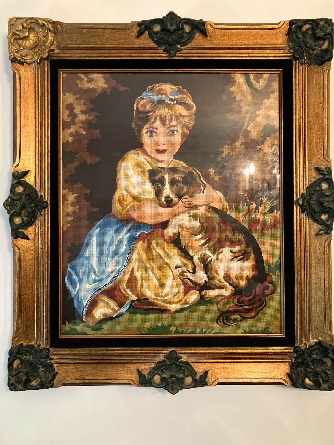 Vintage Framed Needlepoint Wall Art