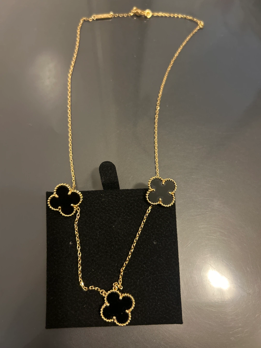 Clover Motif Necklace and Earrings Set