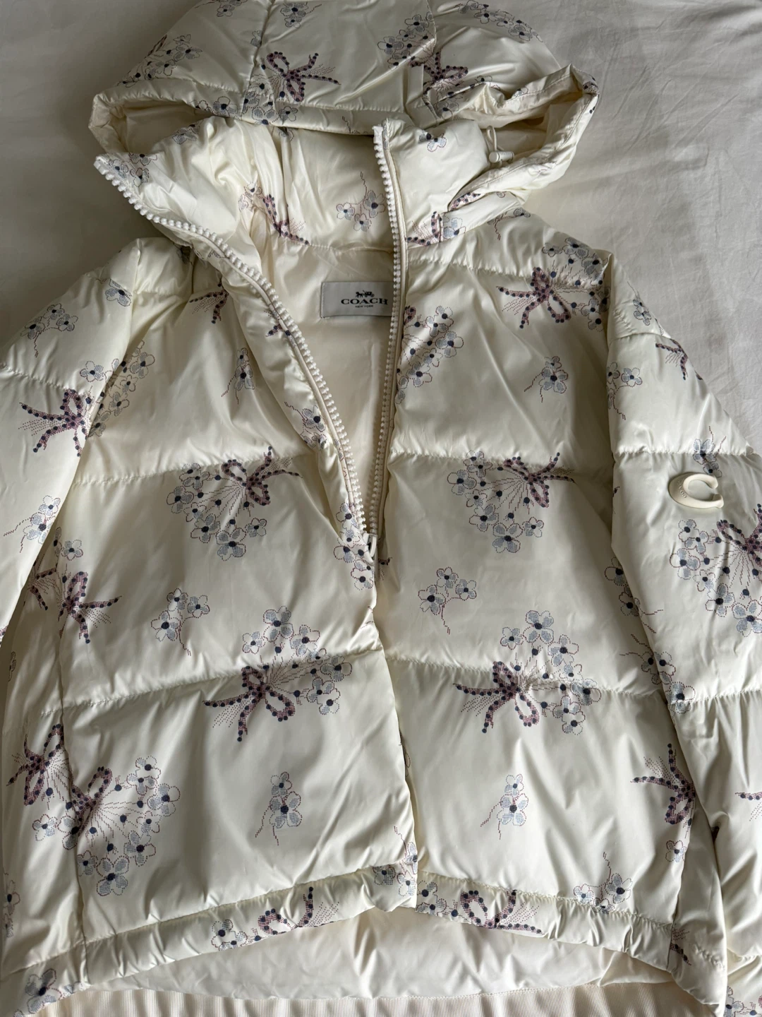 Coach Floral Print Puffer Jacket