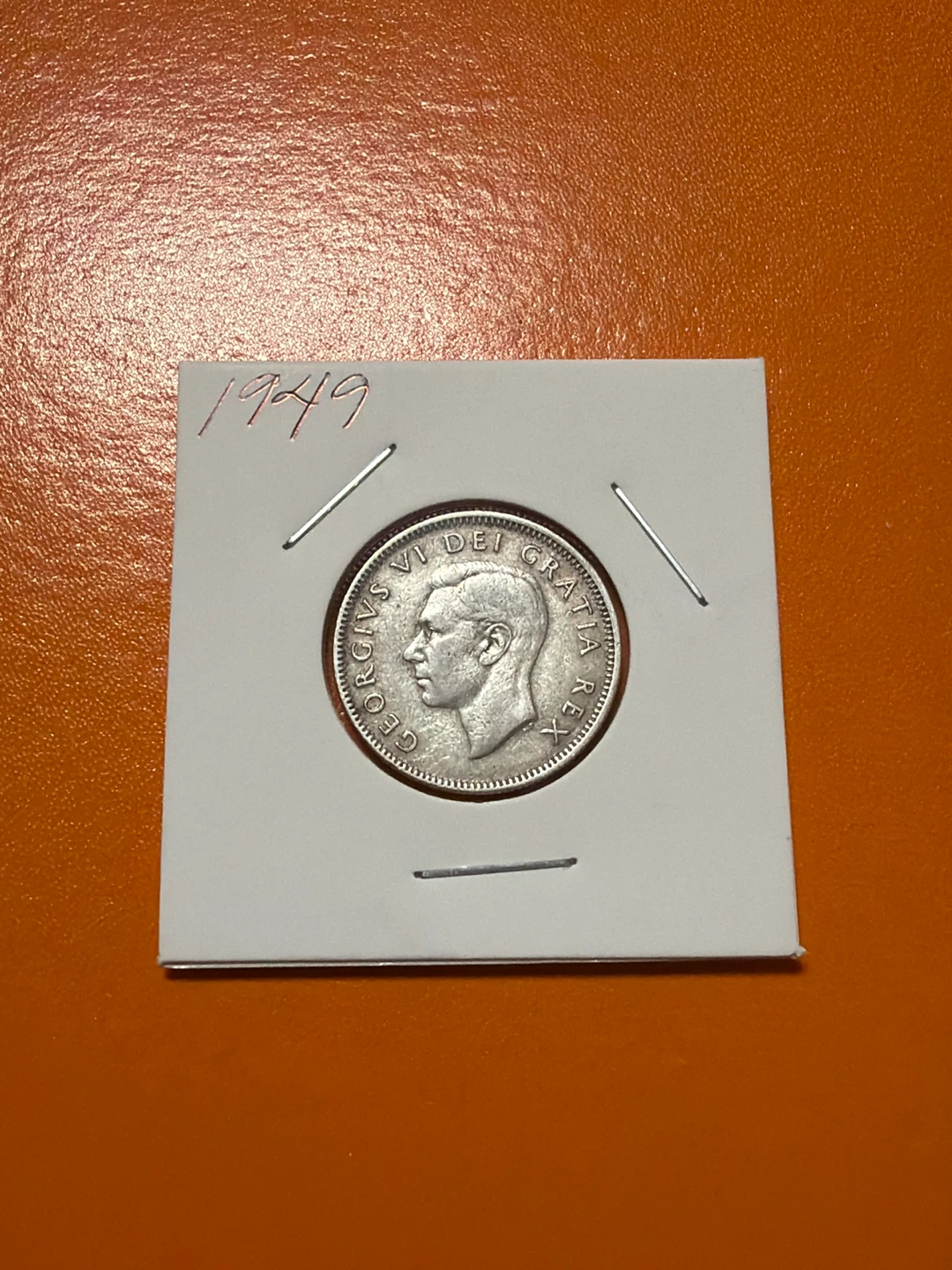 1949 Canadian 25 Cent Silver Coin - photo 2