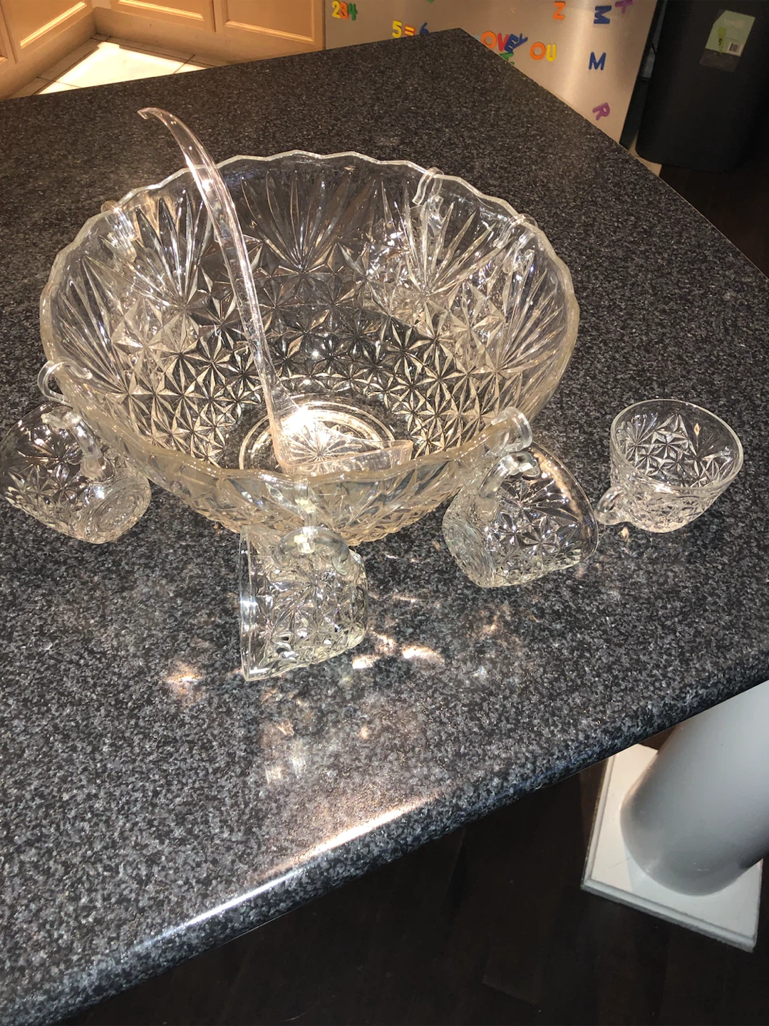 Vintage Clear Glass Punch Bowl Set - photo 5