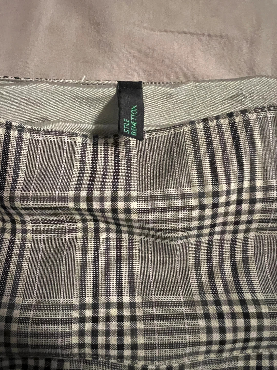 Stile Benetton Plaid Wrap Skirt