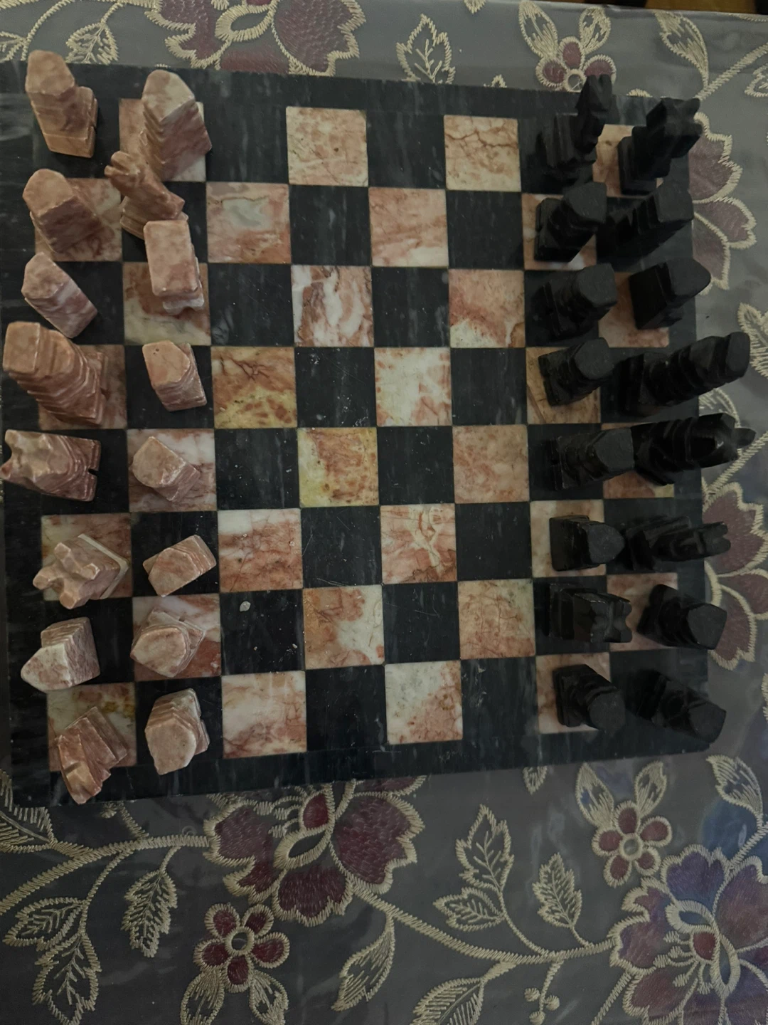 Vintage Marble Stone Chess Set - photo 2