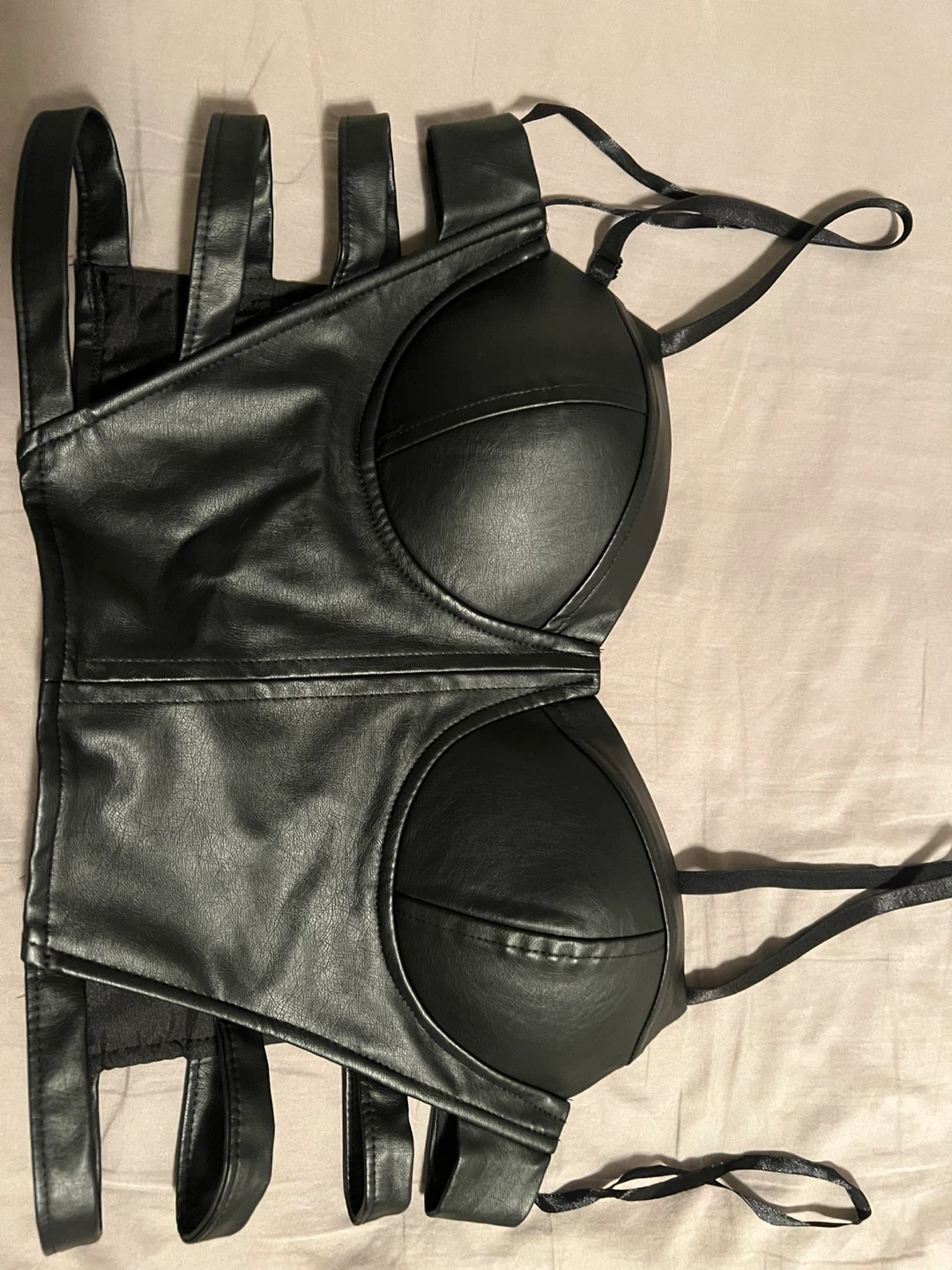 Kye Elite Black Faux Leather Corset Top