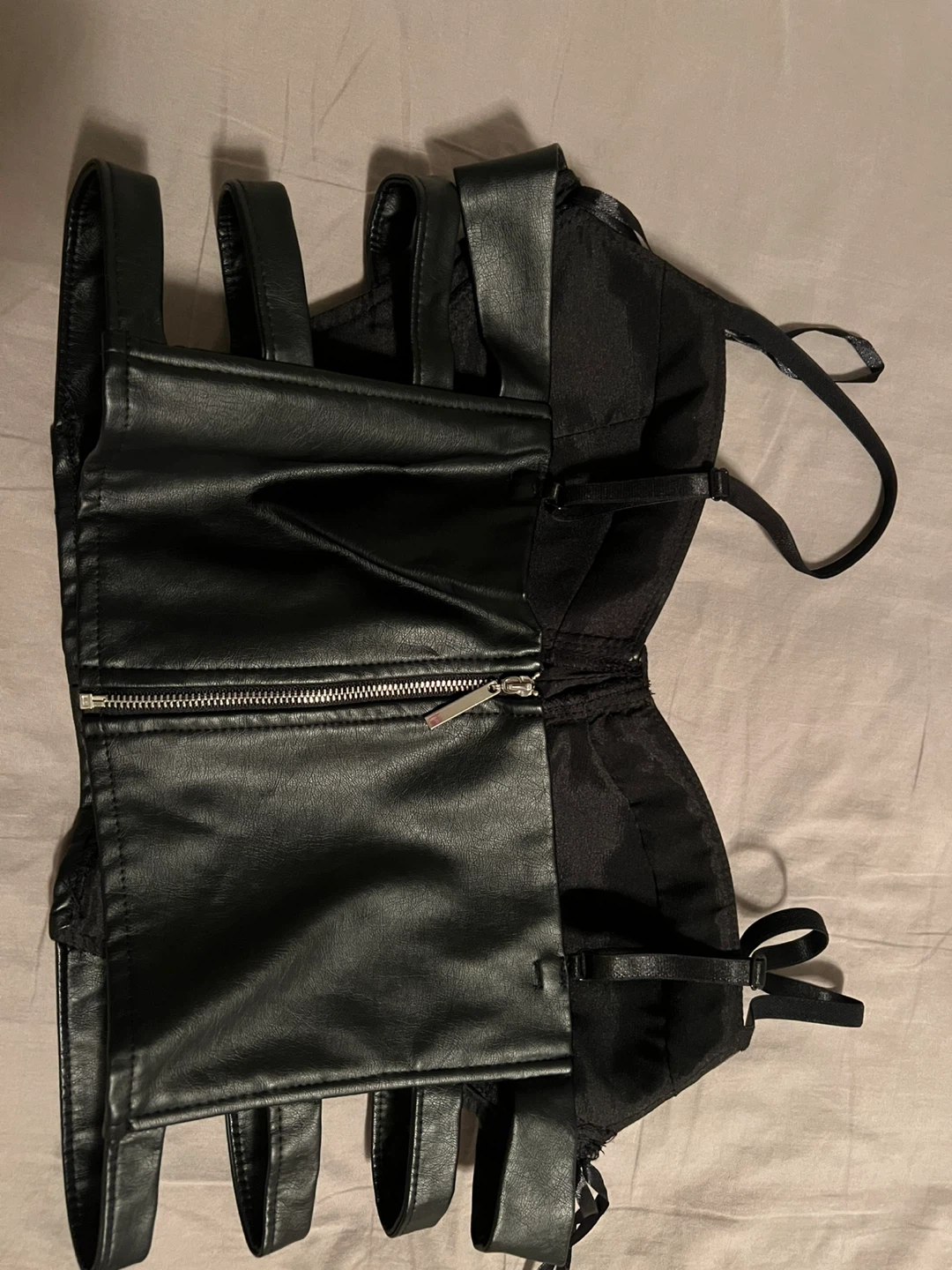 Kye Elite Black Faux Leather Corset Top - photo 2