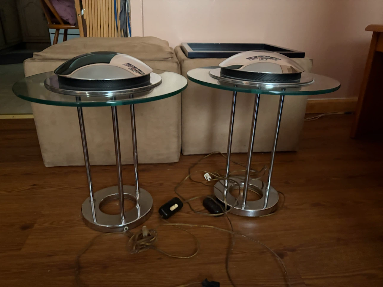 1980s Postmodern Saturn halogen desk lamp
