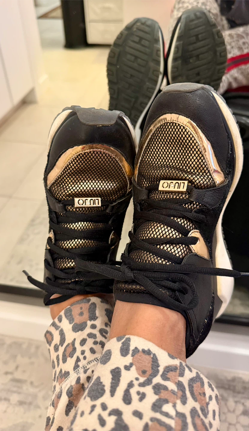 Liu Jo Black and Gold Sneakers