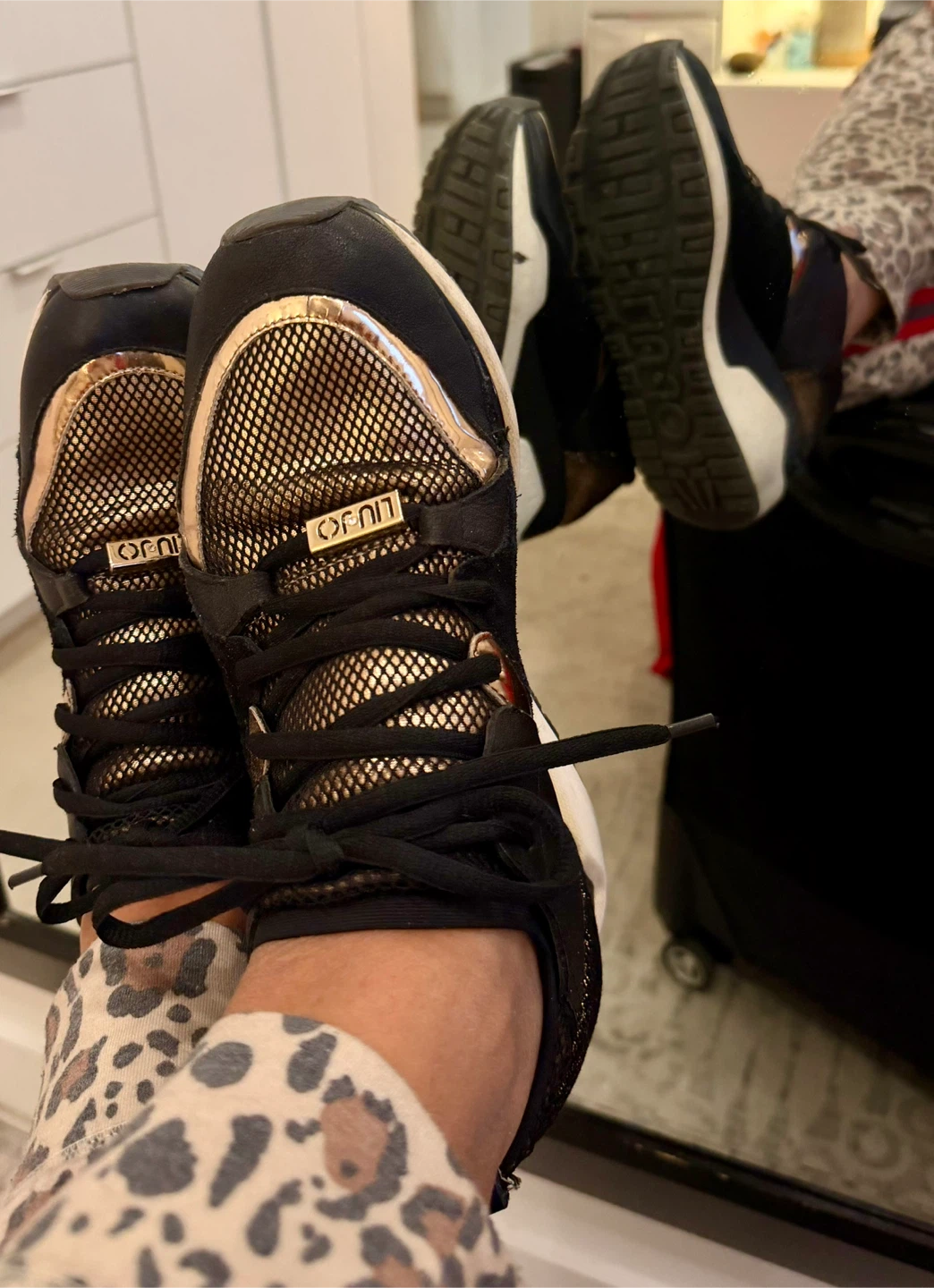 Liu Jo Black and Gold Sneakers - photo 3