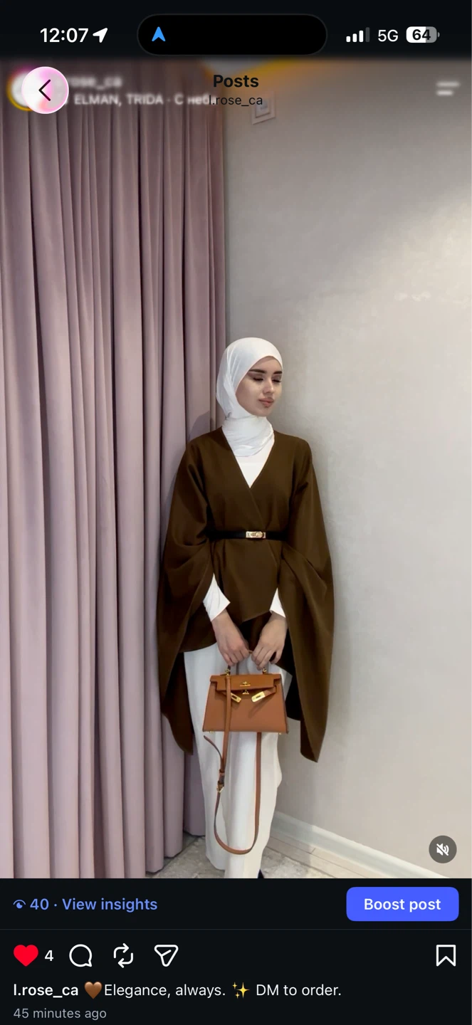 I.rose_ca Brown Cape Style Top