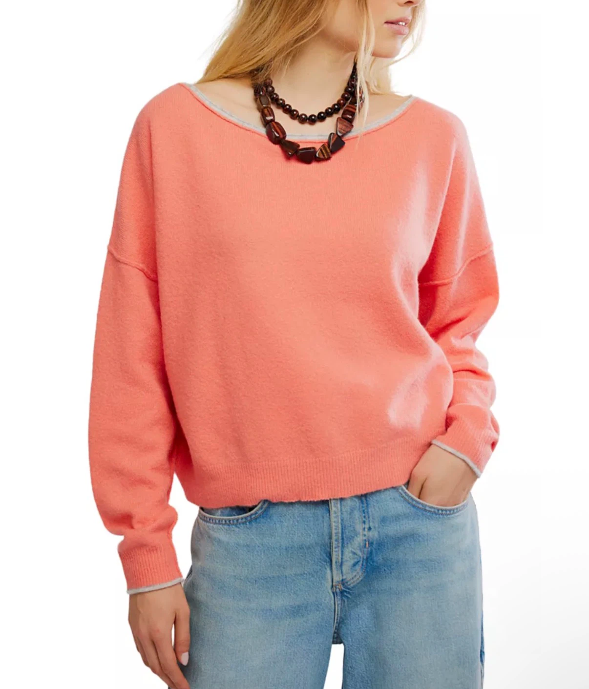 Free People Coral Pullover Sweater