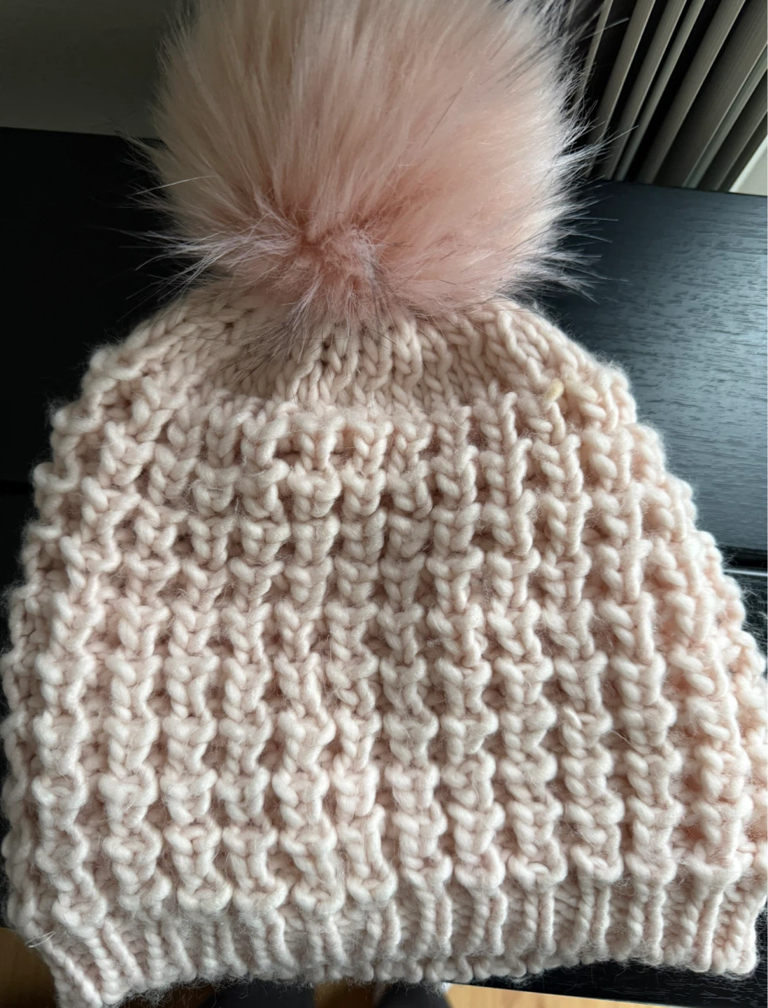 Pink Knit Pom Pom Toque