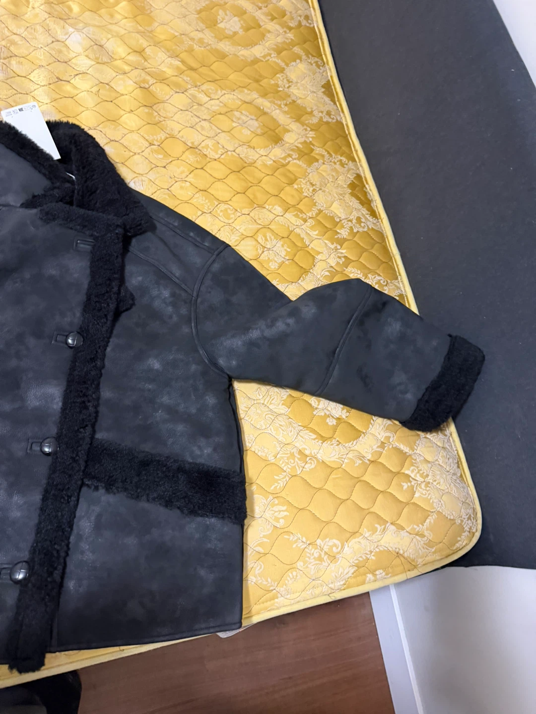 Black Faux Shearling Jacket - photo 3