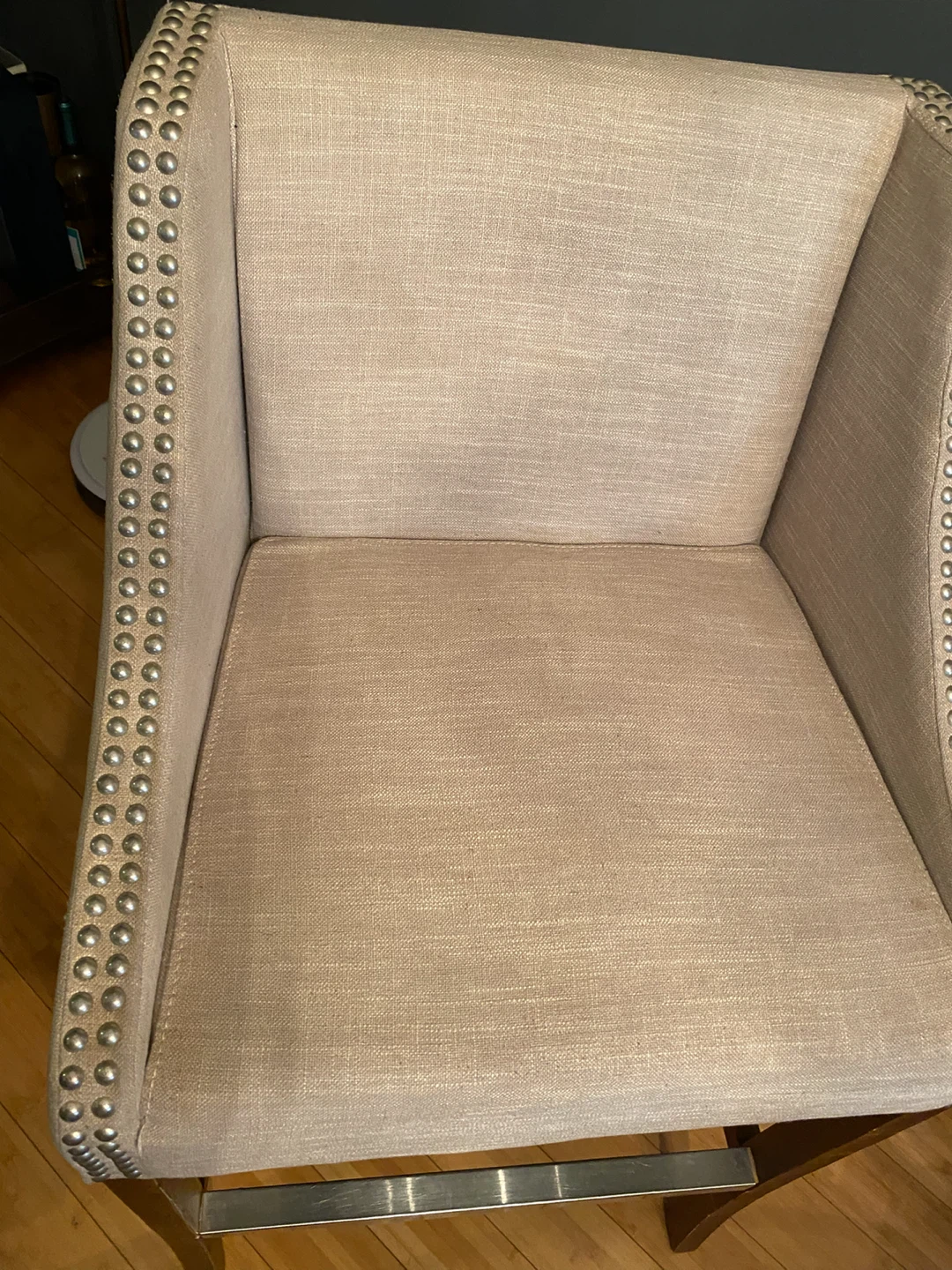 Upholstered Bar Stool with Nailhead Trim - photo 3