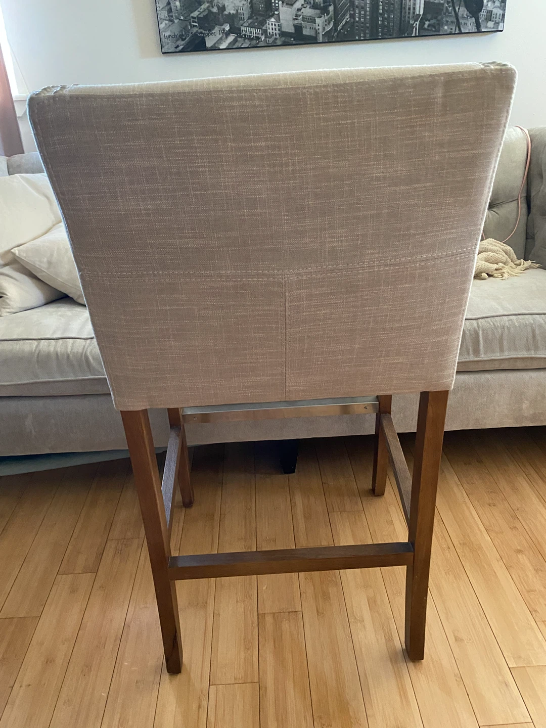 Upholstered Bar Stool with Nailhead Trim - photo 5