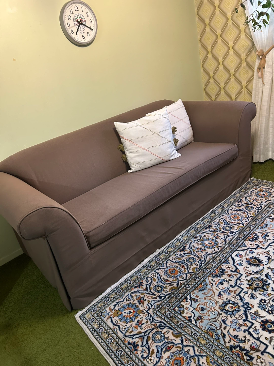 Brown Three-Seater Sofa