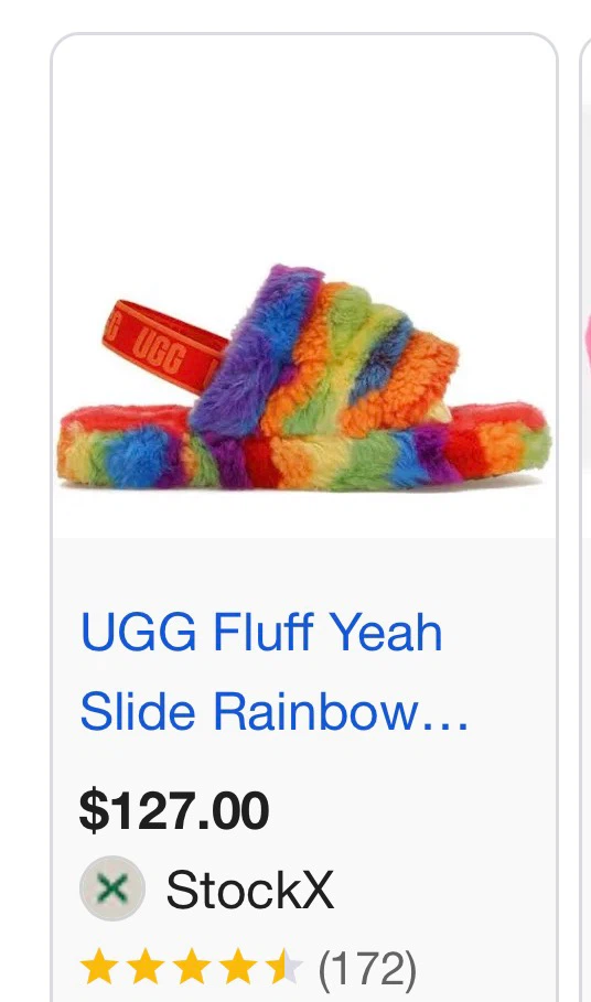 Rare UGG Fluff Yeah Slide Rainbow Sandals