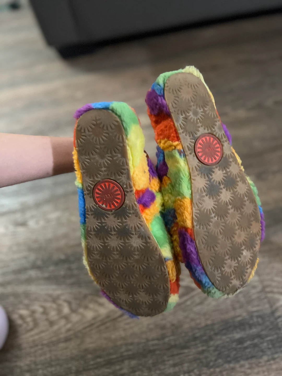 Rare UGG Fluff Yeah Slide Rainbow Sandals - photo 4