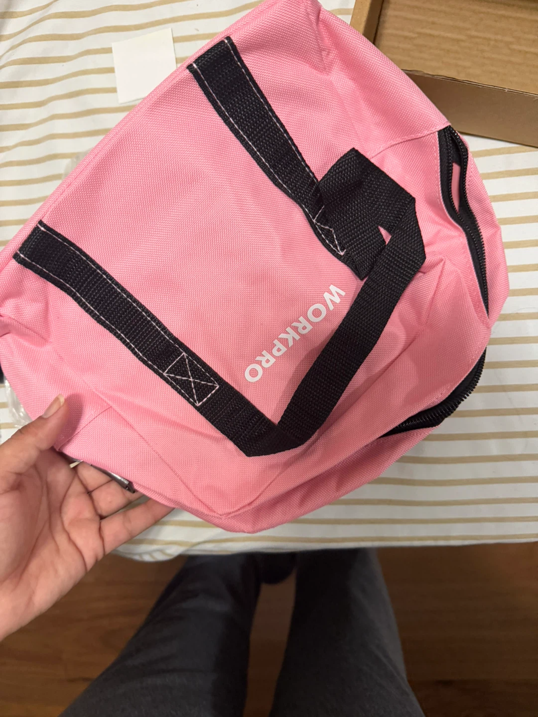 WORKPRO Pink 12V Cordless Drill Battery and Bag