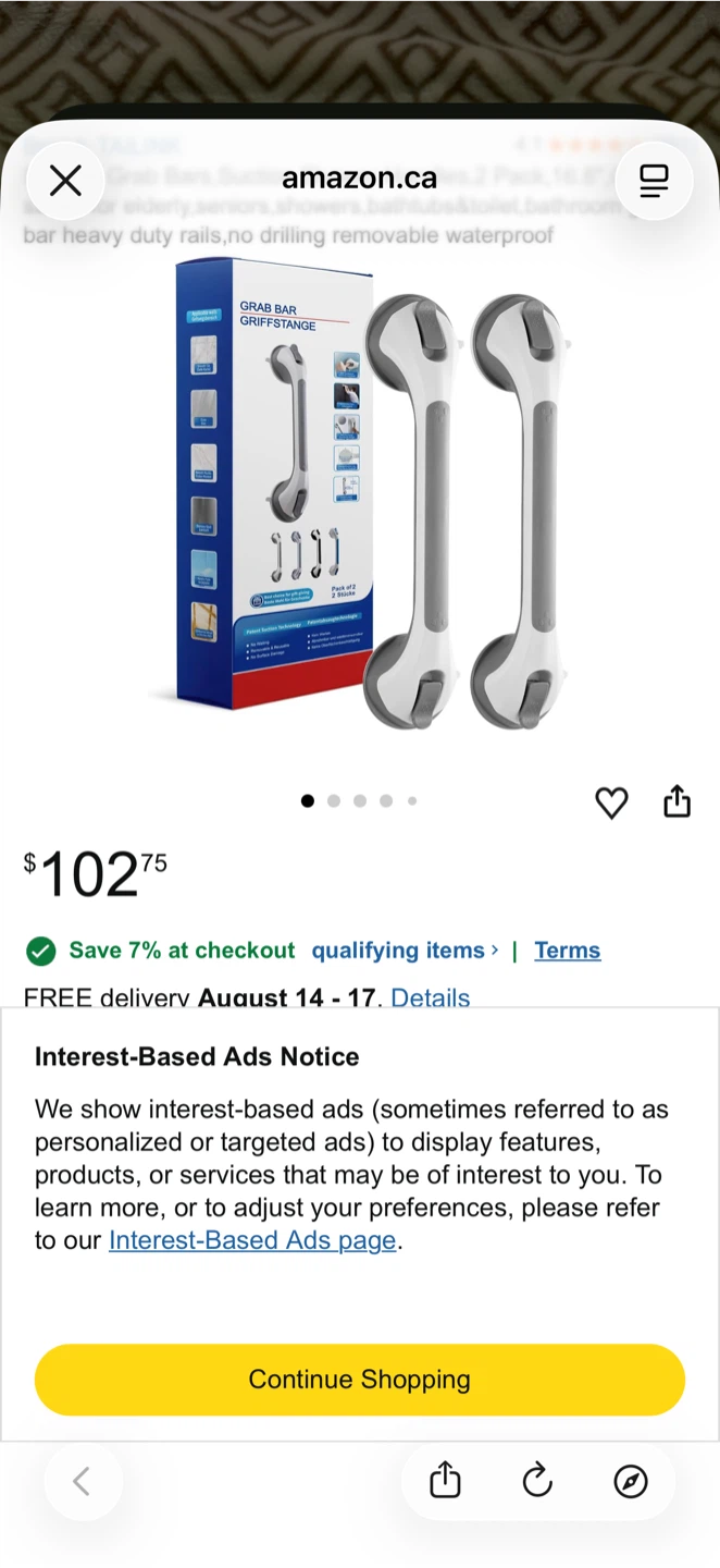 LEVERLOC Suction Grab Bars (Set of 2)