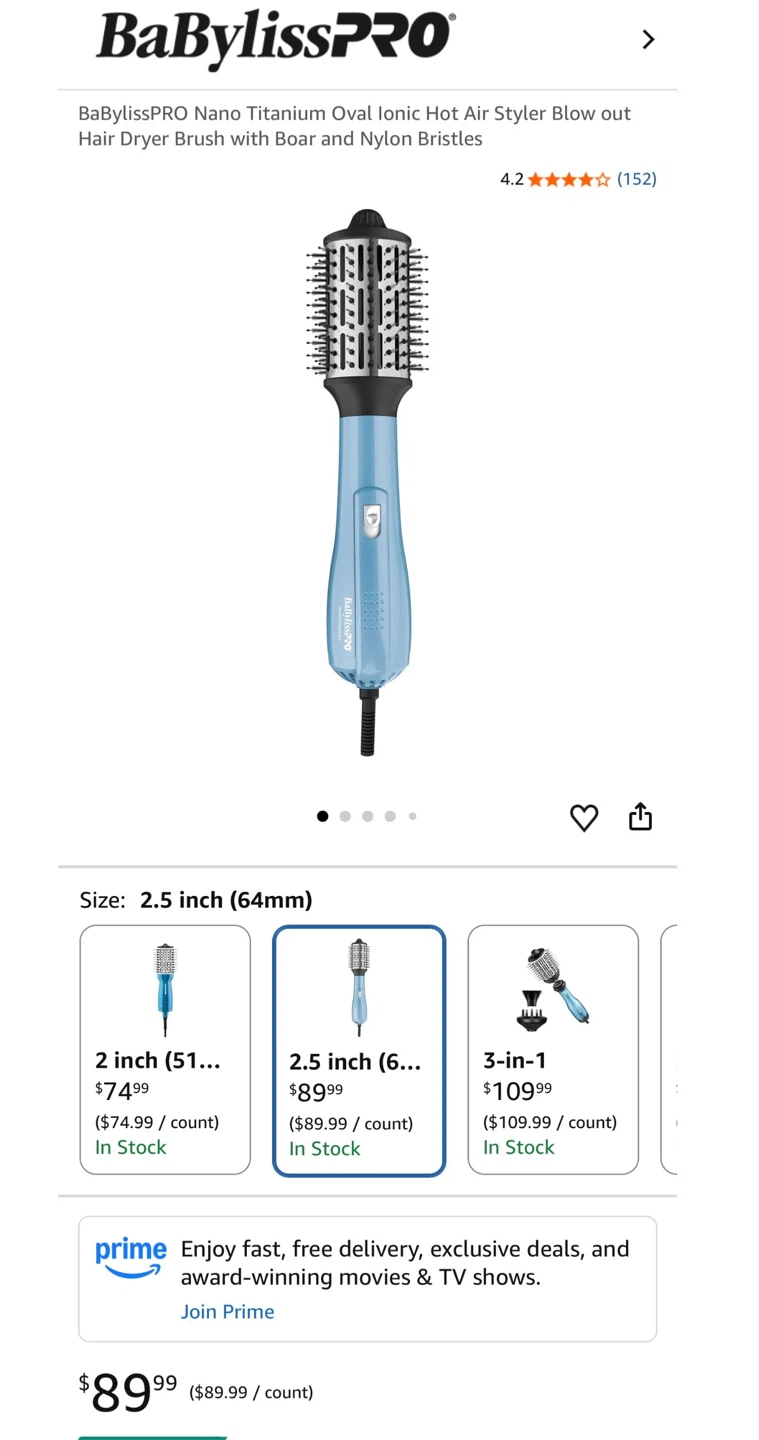 BaBylissPRO Nano Titanium Oval Ionic Hot Air Brush - photo 2