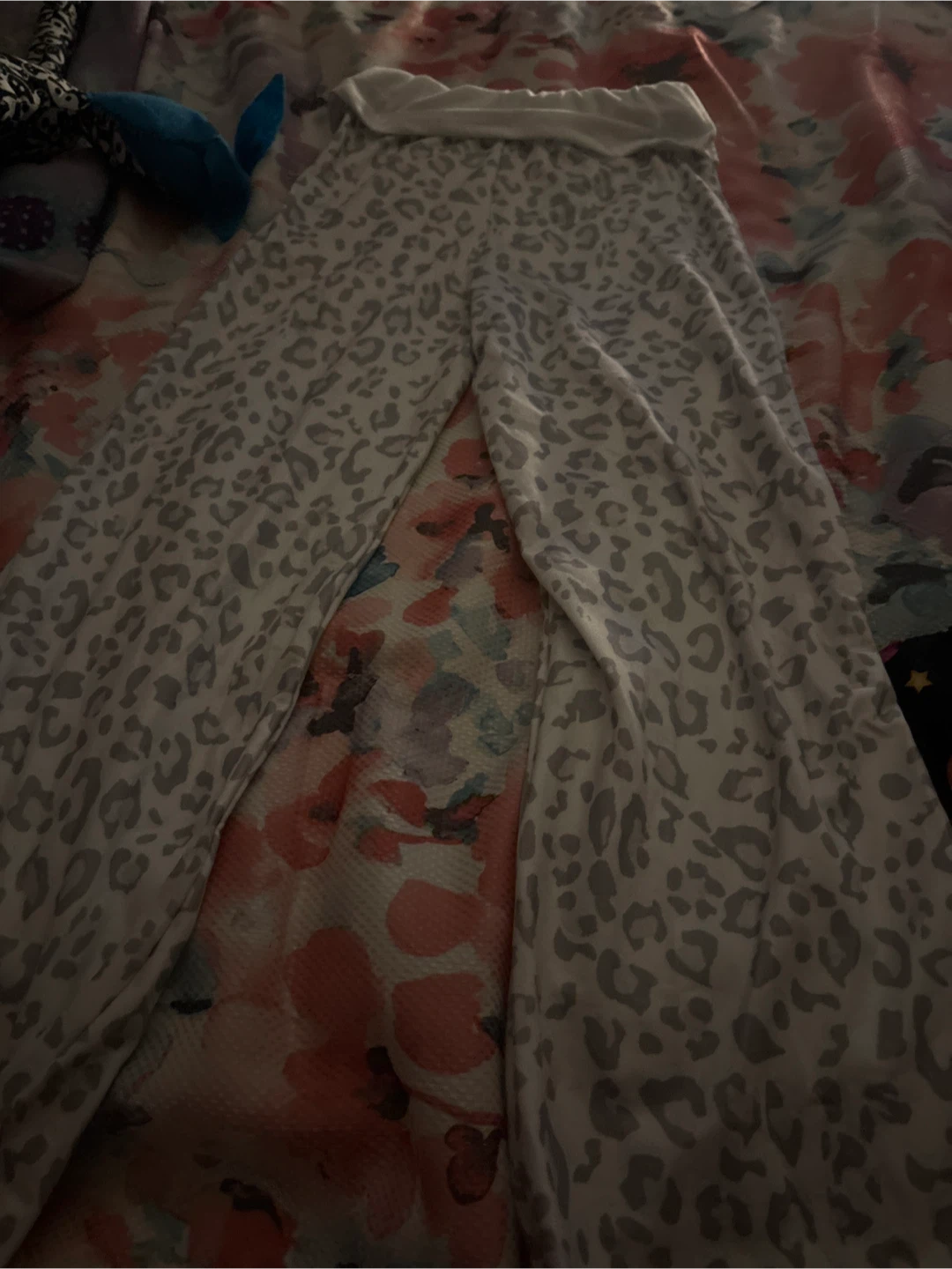 Cute leopard print fold over pants