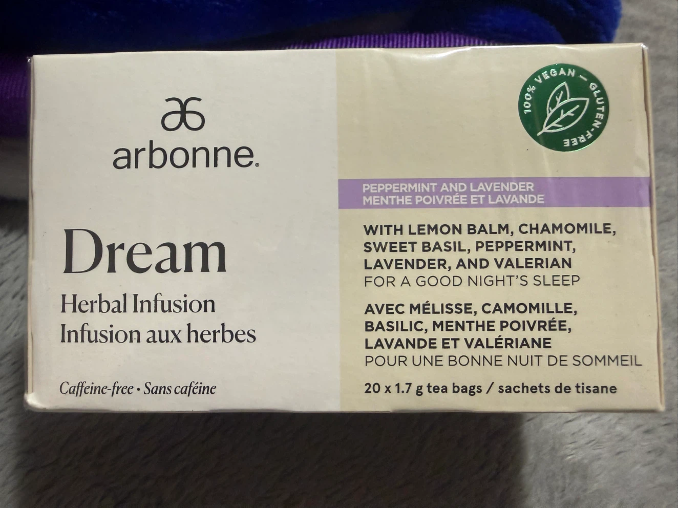 2 boxes of Arbonne Dream Herbal Infusion tea