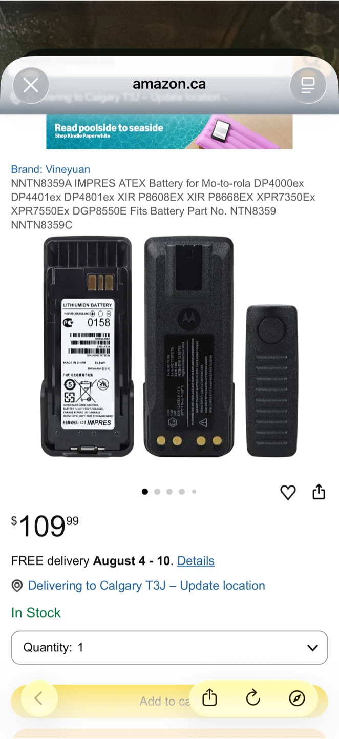 Motorola NNTN4497CR Lithium-Ion Battery - photo 2