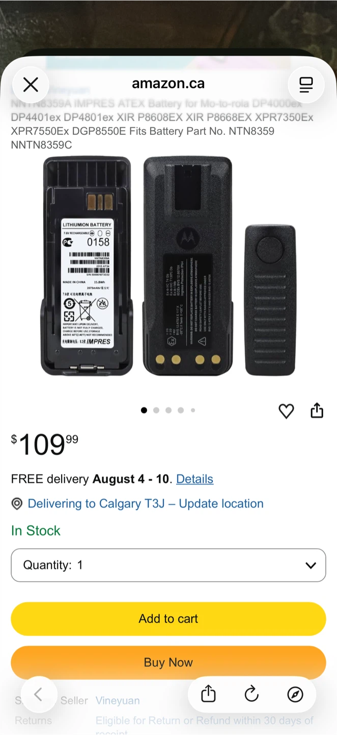 Motorola NNTN4497CR Lithium-Ion Battery - photo 3