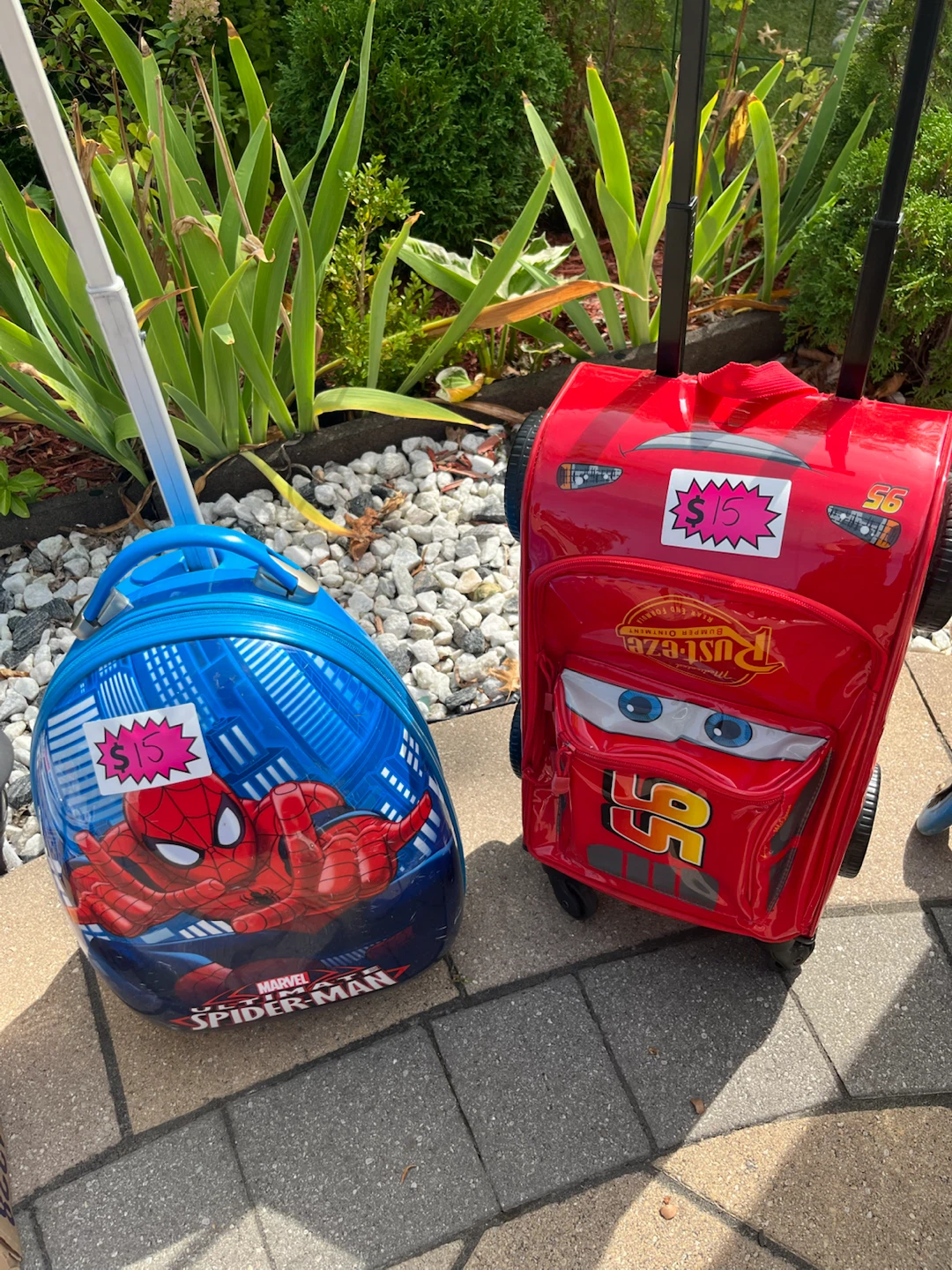 Disney Pixar Cars and Marvel Spider-Man Rolling Luggage
