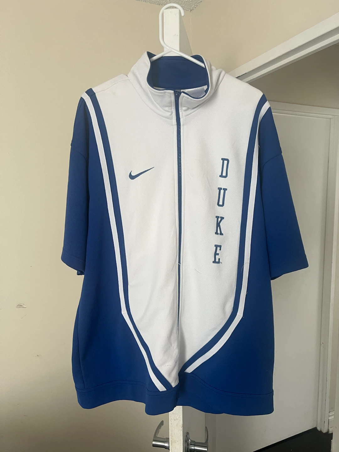 Vintage 90s Nike duke basketball warm up jersey shirt size L