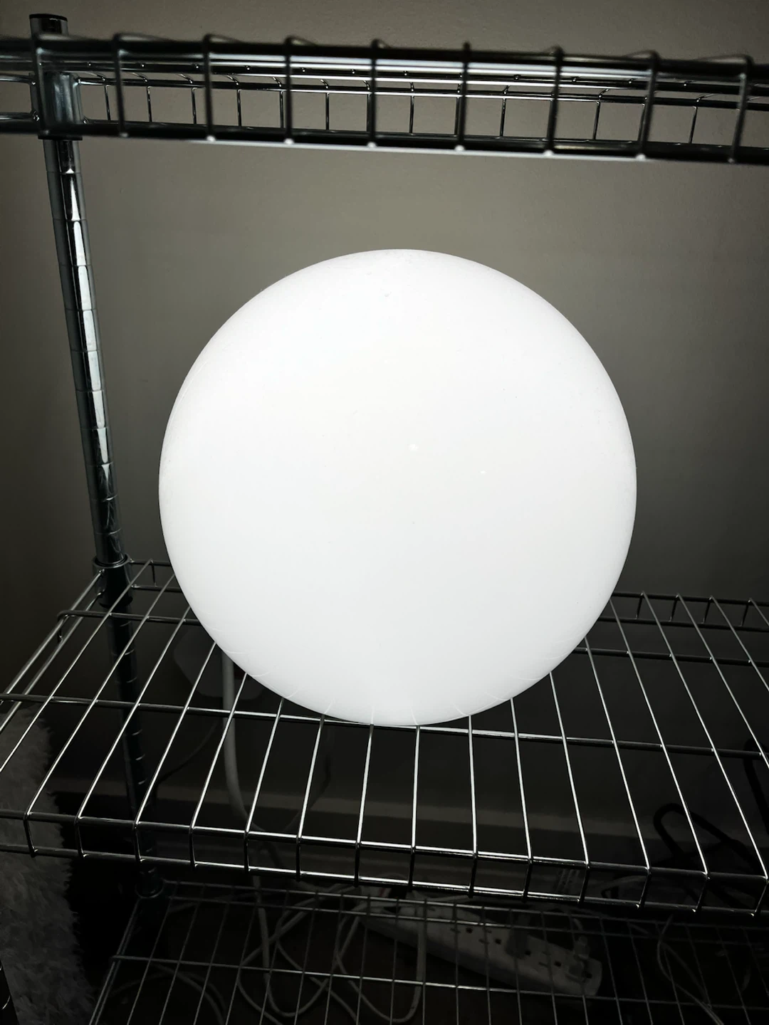 Modern White Glass Globe Table Lamp