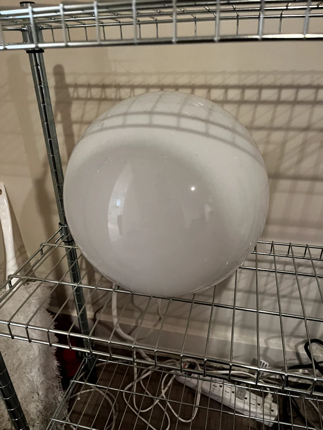 Modern White Glass Globe Table Lamp - photo 2