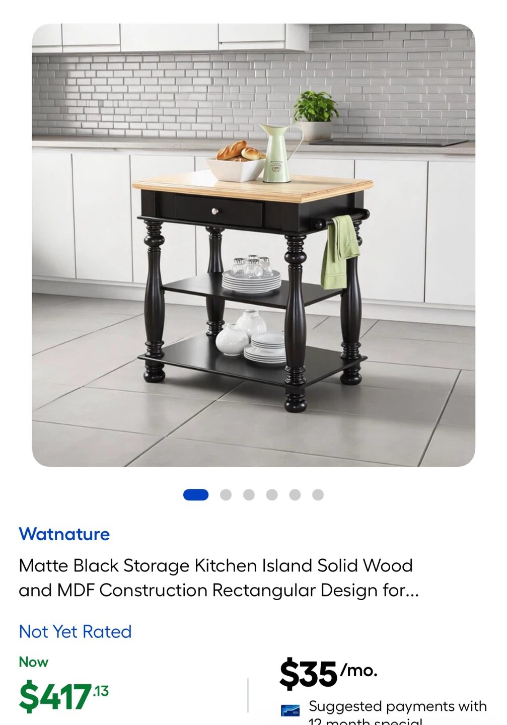 Watnature Matte Black Kitchen Island - photo 4