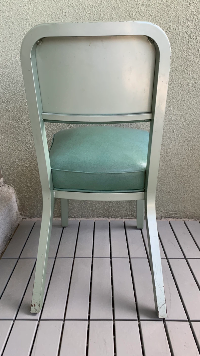 Vintage Steelcase Green Metal Chair - photo 3
