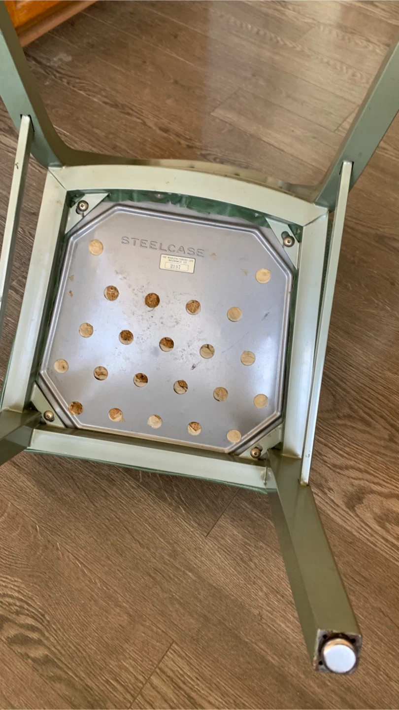 Vintage Steelcase Green Metal Chair - photo 5