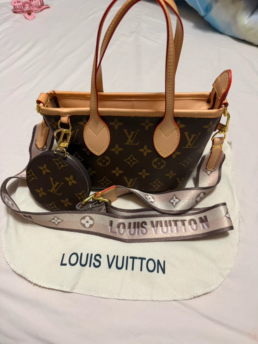 Louis Vuitton Petit Sac Plat with Strap and Coin Purse