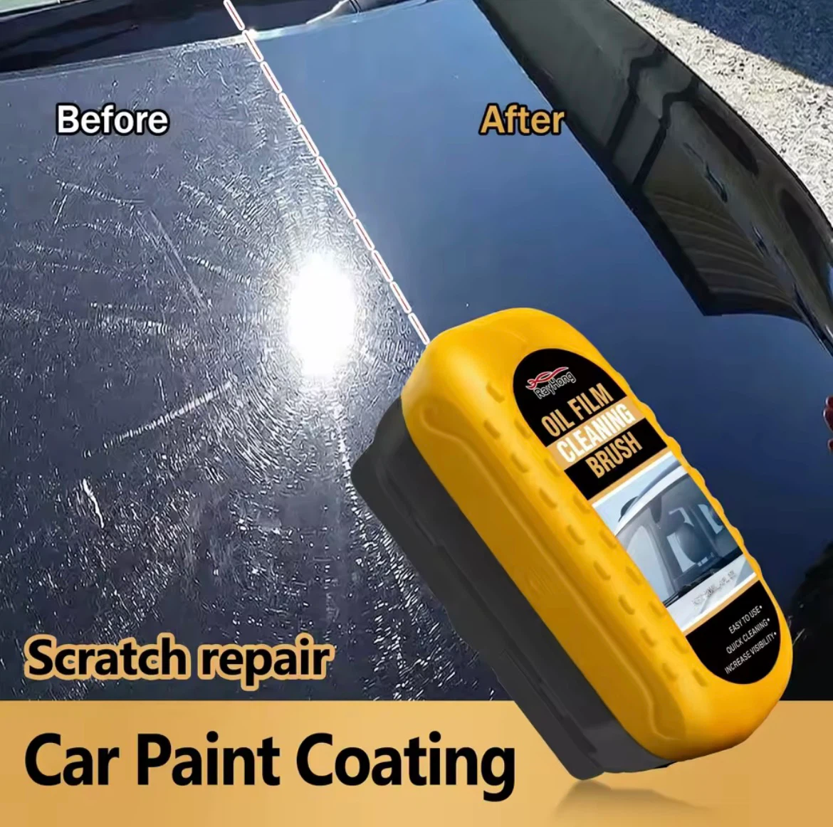 Car Windshield Oil Film Remover & Glass Cleaning Brush - photo 3