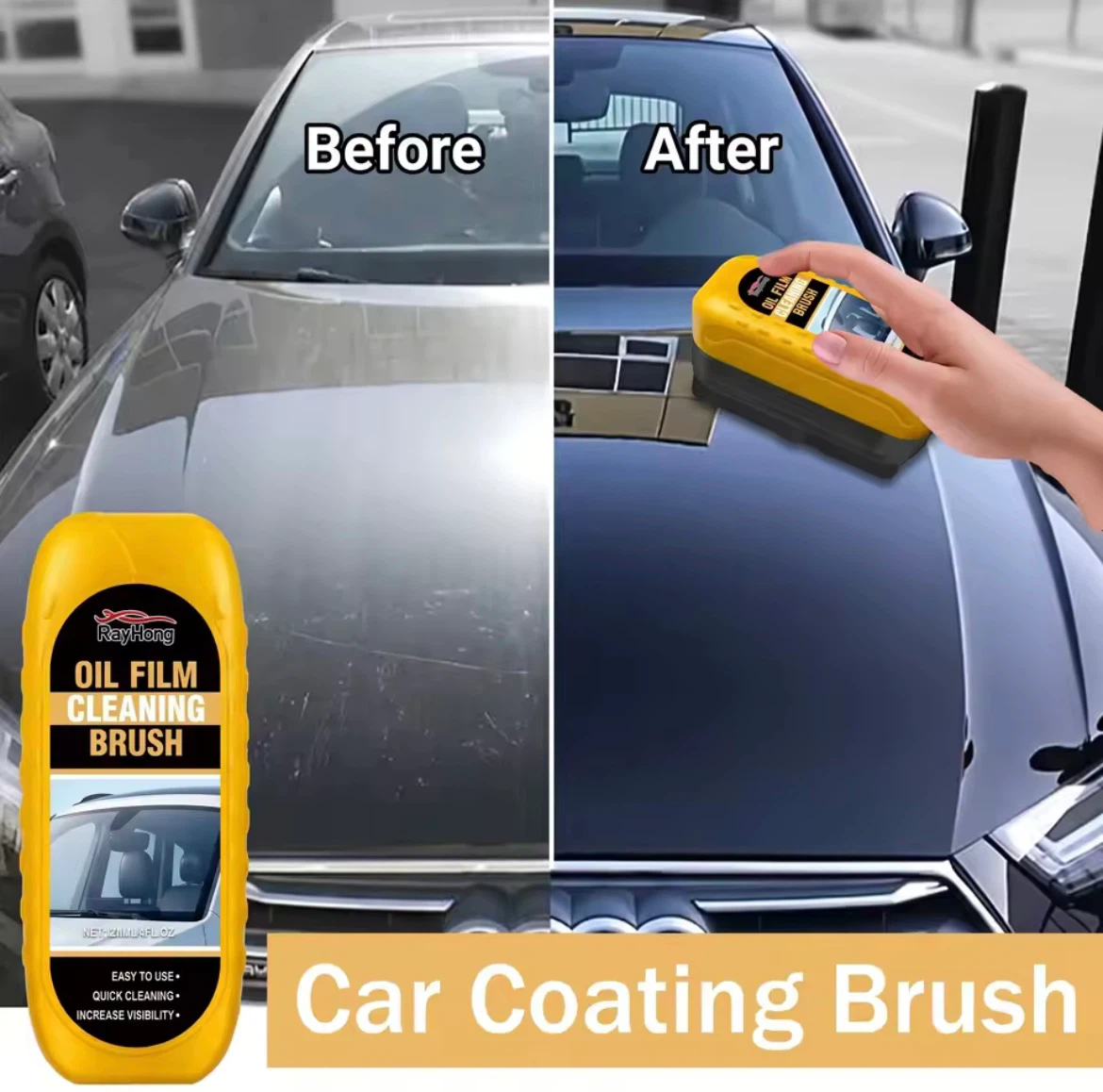 Car Windshield Oil Film Remover & Glass Cleaning Brush - photo 4