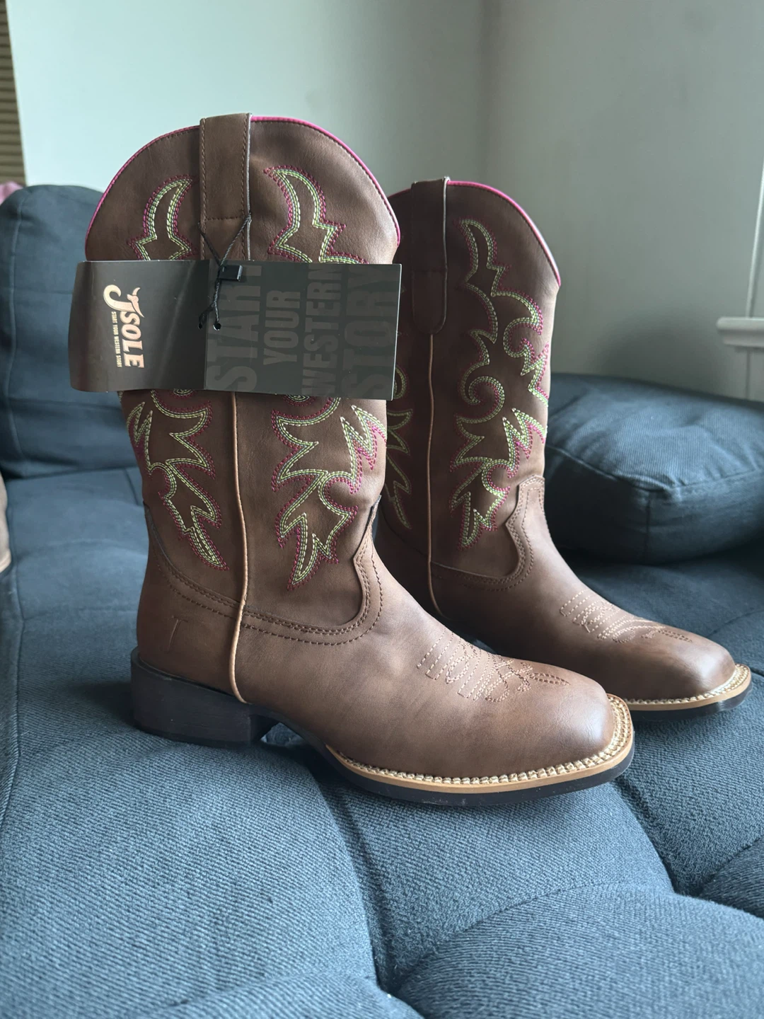 JSole Western Cowboy Boots Size 37