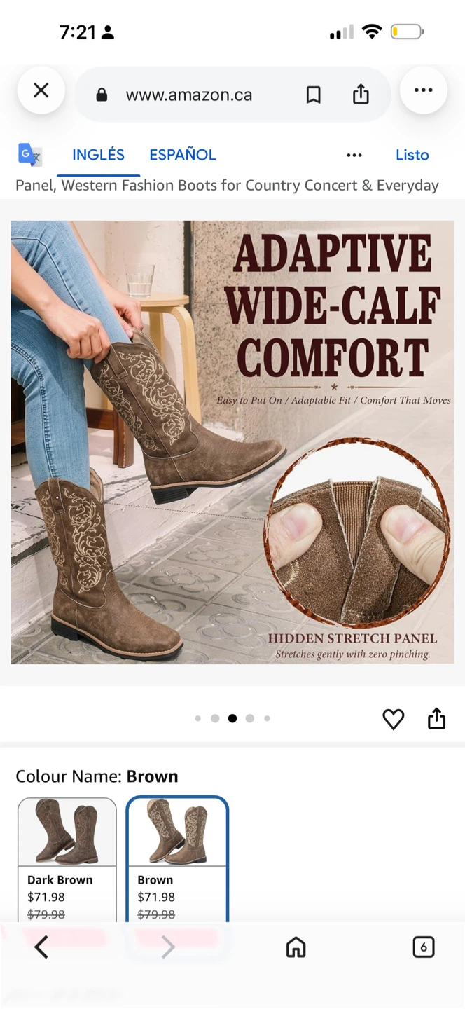 Shesole Western Fashion Boots, Brown