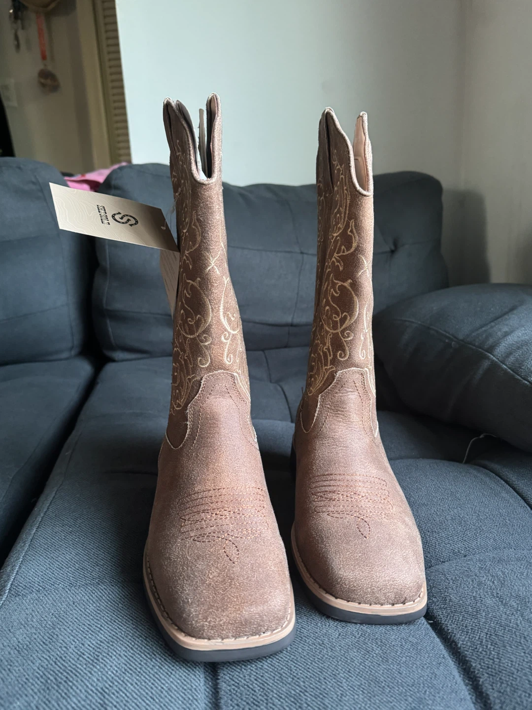 Shesole Western Fashion Boots, Brown - photo 4