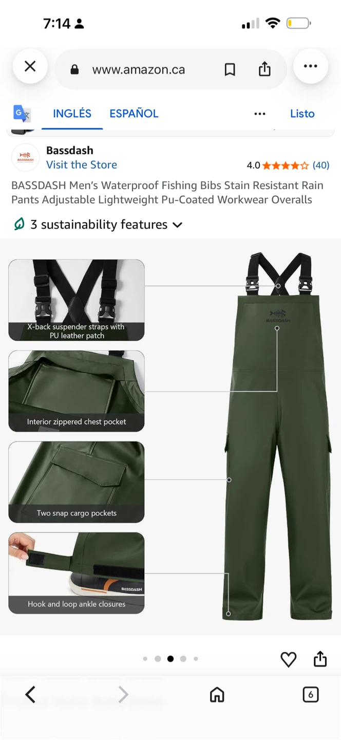 Bassdash Men's Waterproof Fishing Bibs - photo 4