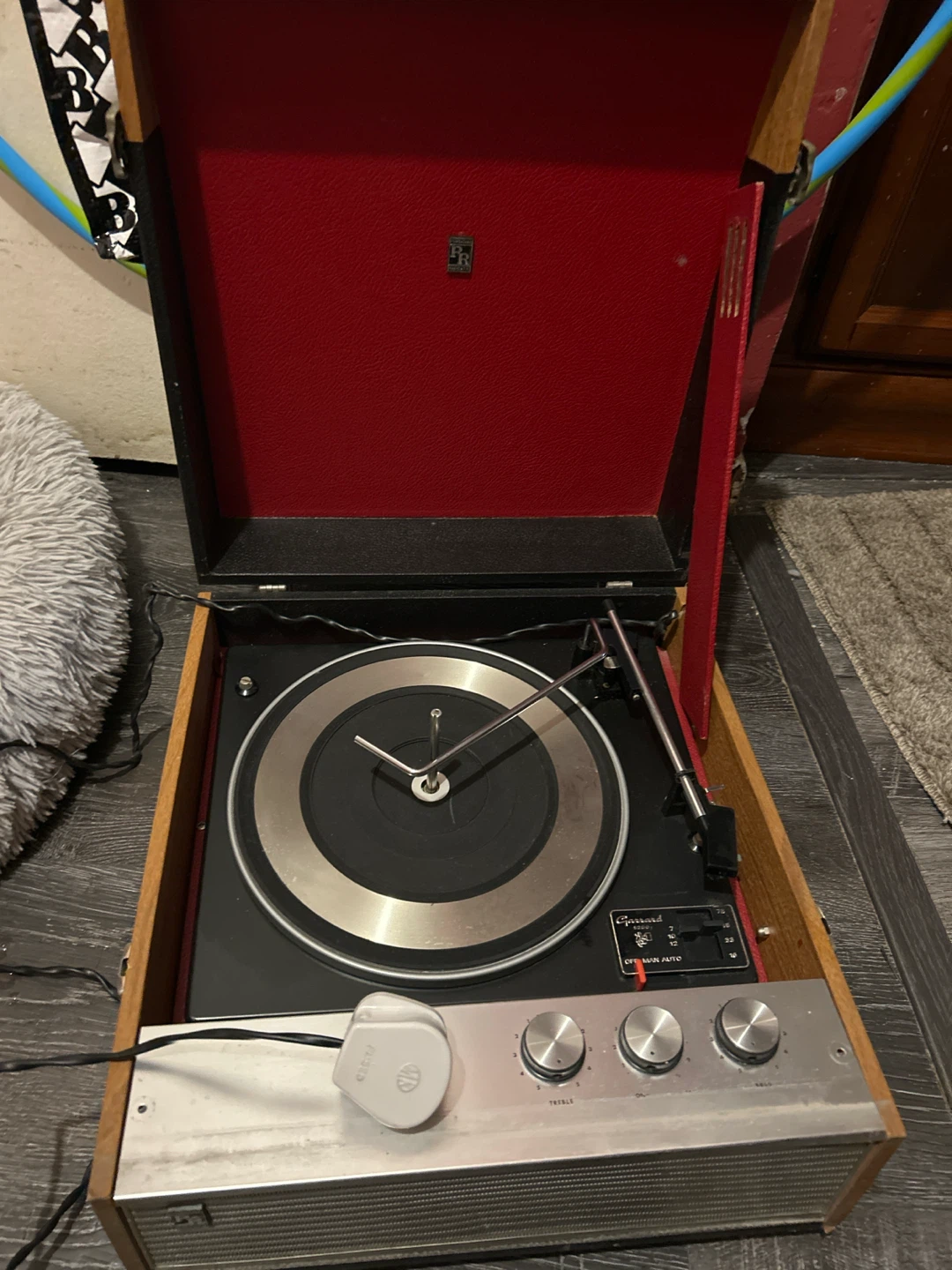 Vintage Portadyne Record Player with Garrard Turntable