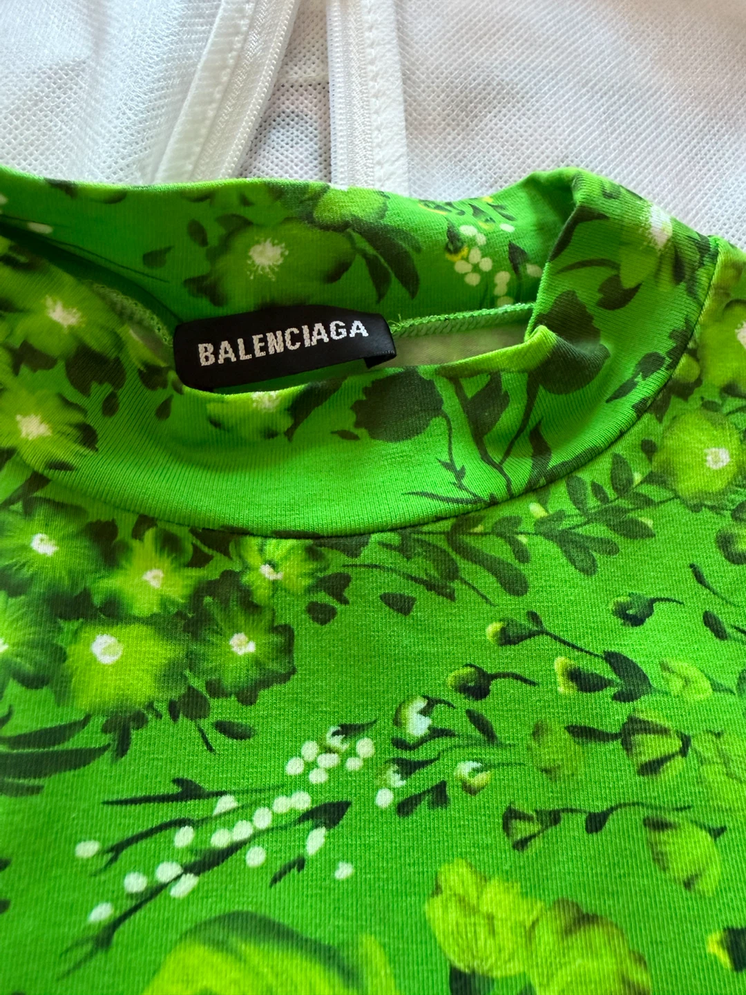 Balenciaga Green Floral Long Sleeve Mock Neck - photo 3