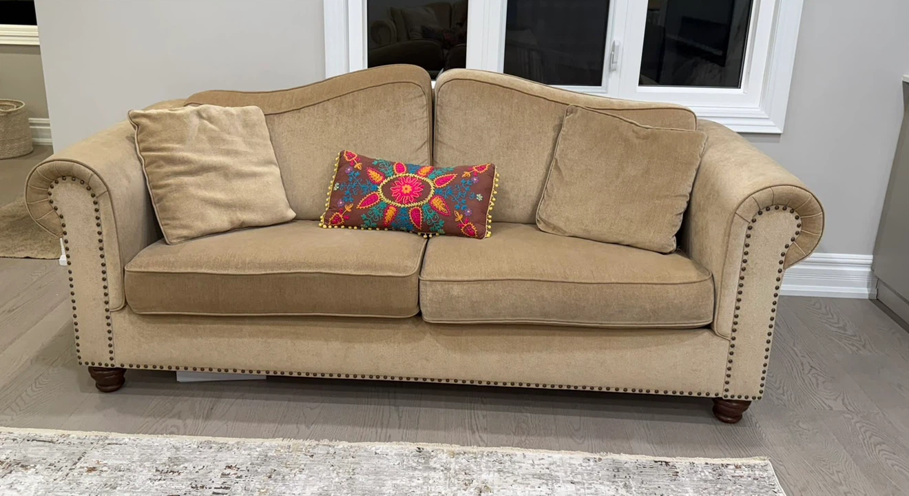 2-Piece Bombay Beige Sofa Set – Sofa + Loveseat - photo 3
