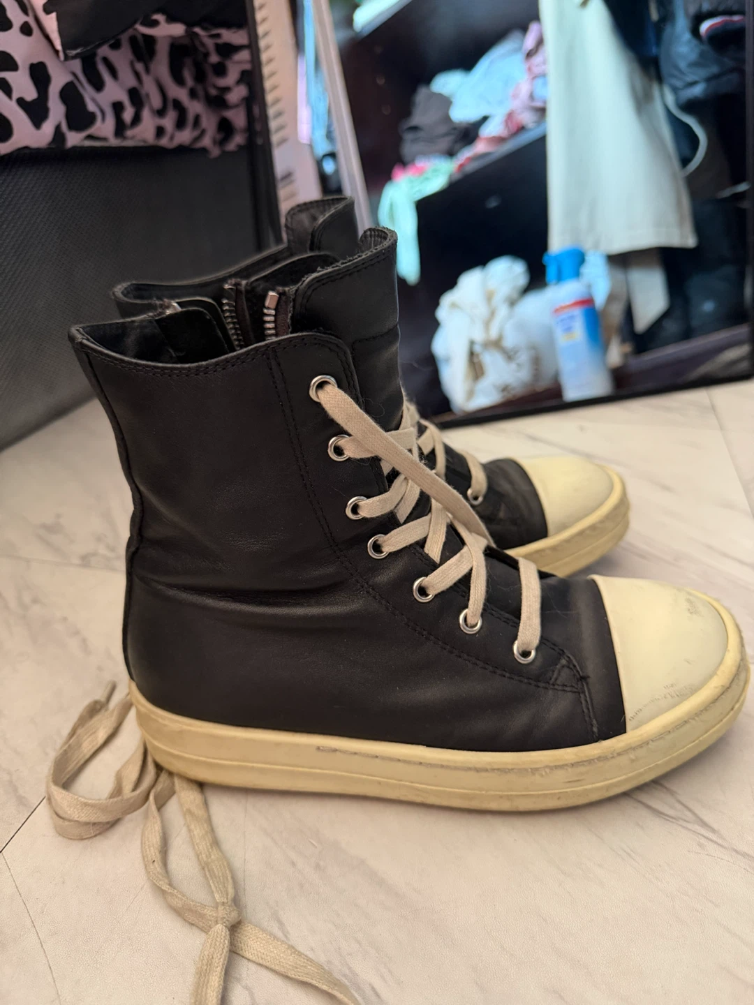 Rick Owens High-Top Sneakers - photo 4