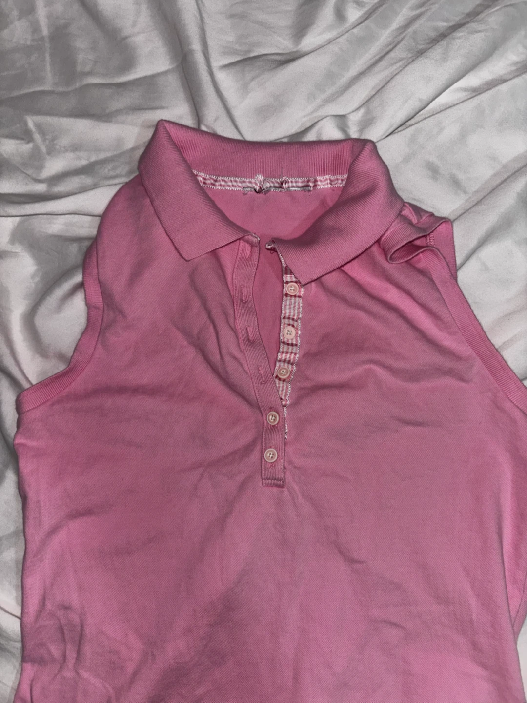 Pink sleeveless polo shirt - photo 2