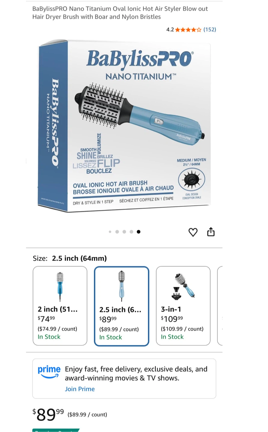 BaBylissPRO Nano Titanium Oval Hot Air Brush